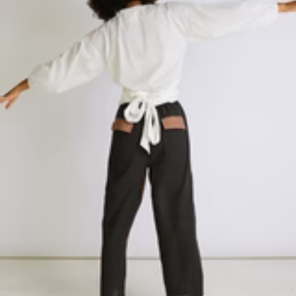 Paige Wrap Top, White Poplin - Picture 5 of 6